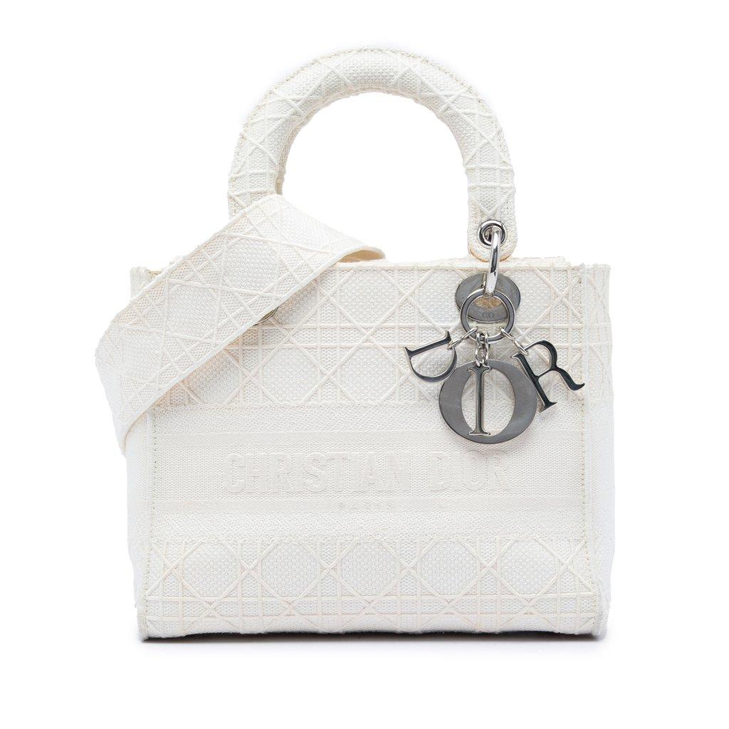Dior Medium Embroidered Canvas Cannage Lady D Lite