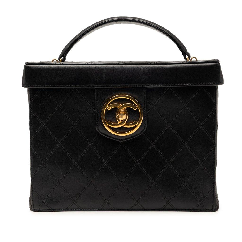 Chanel CC Stitched Calfskin Turnlock Vanity Case