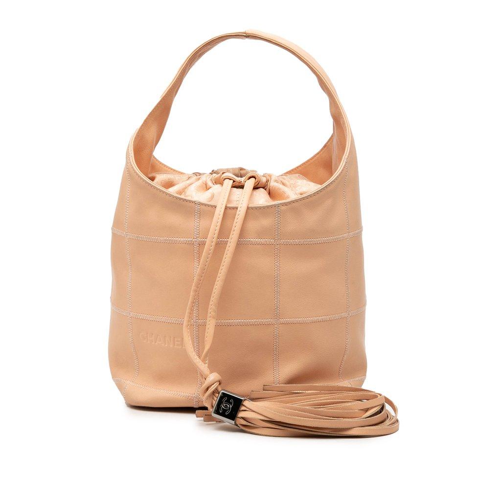 Chanel Calfskin Square Stitch Tassel Hobo