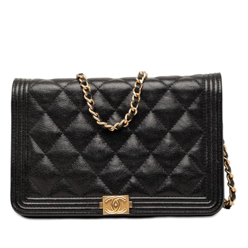 Chanel Quilted Caviar Boy Wallet on Chain