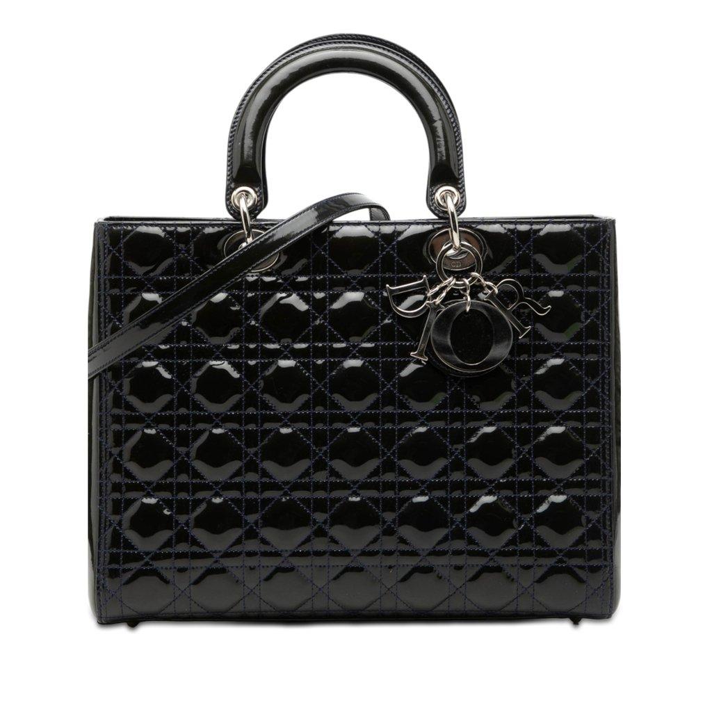 Dior Large Patent Cannage Lady Dior