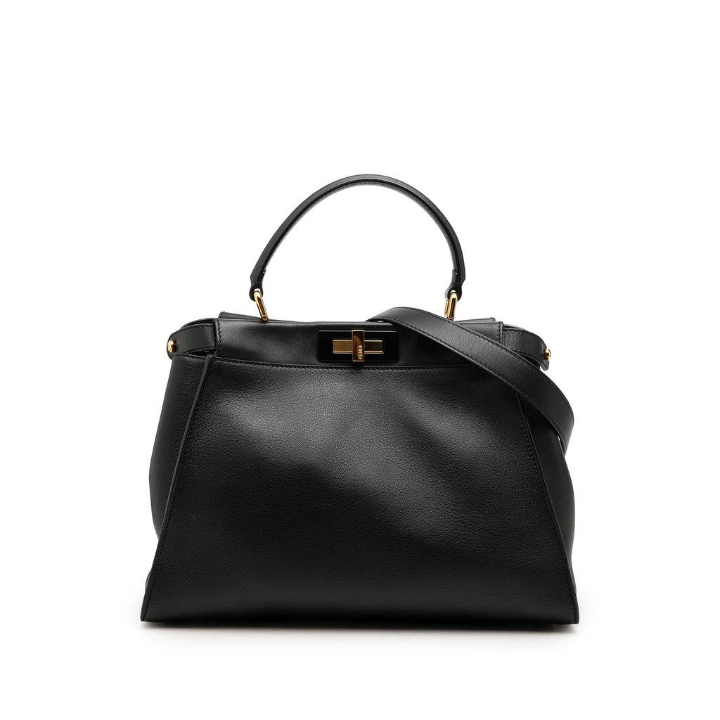 Fendi Medium Leather Selleria Peekaboo Iconic Satchel