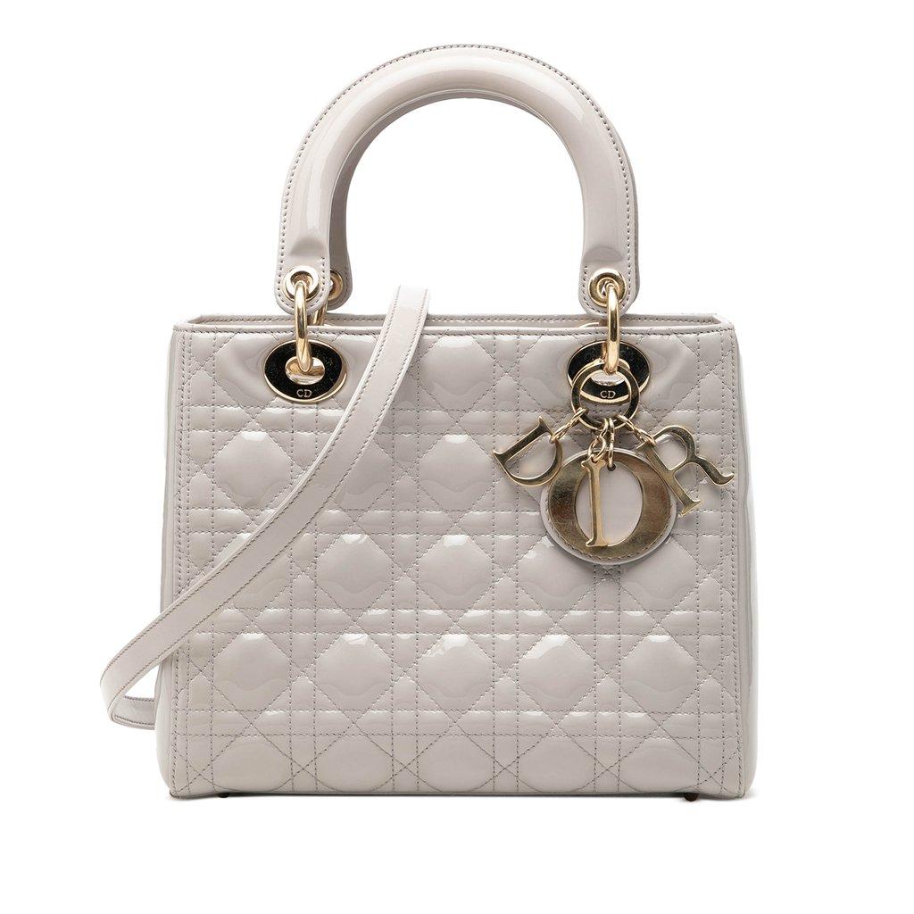Dior Medium Patent Cannage Lady Dior