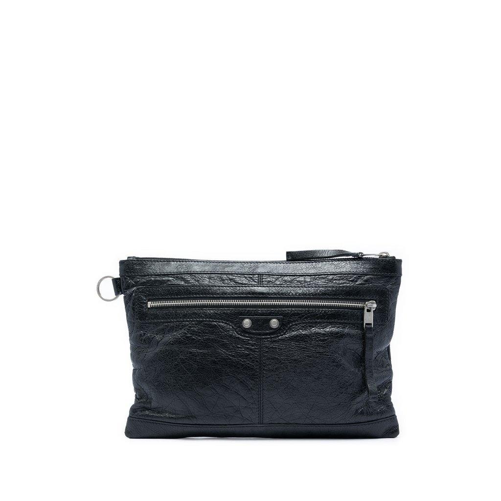 Balenciaga قابض موتوكروس كلاسيكي من جلد الغنم، مقاس متوسط