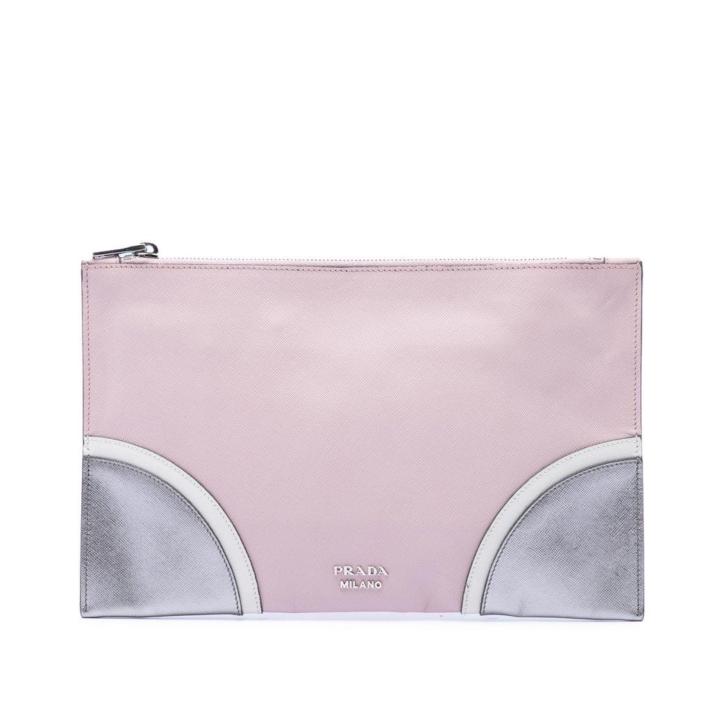 Prada Tricolor Saffiano Clutch