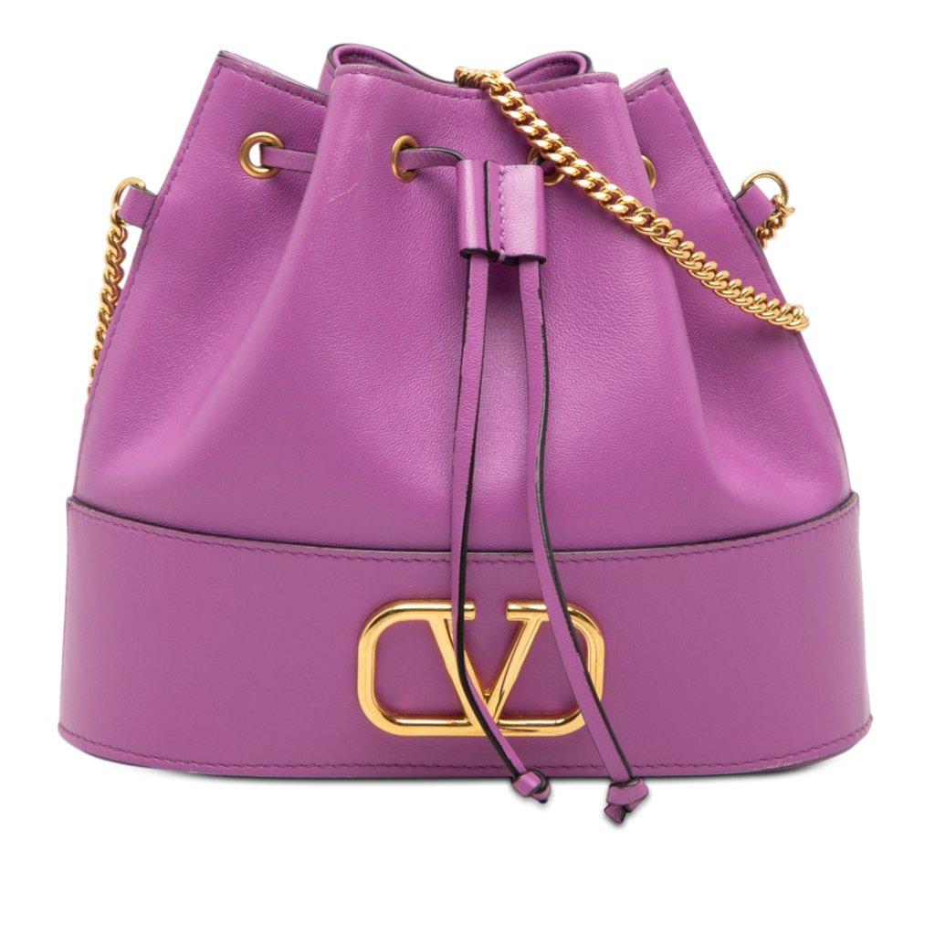 Valentino Mini Nappa VLogo Signature Chain Bucket Bag