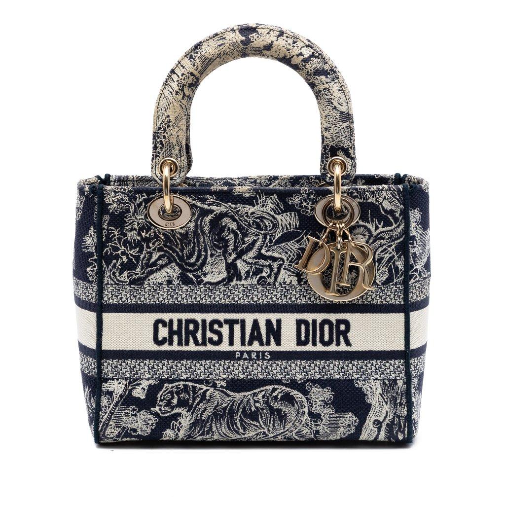 Dior Medium Embroidered Canvas Toile de Jouy Lady D Lite