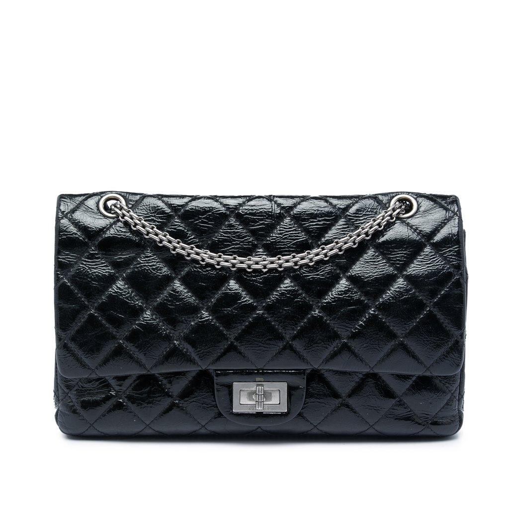 Chanel Quilted Crinkled Patent Reissue 2.55 Double Flap 227