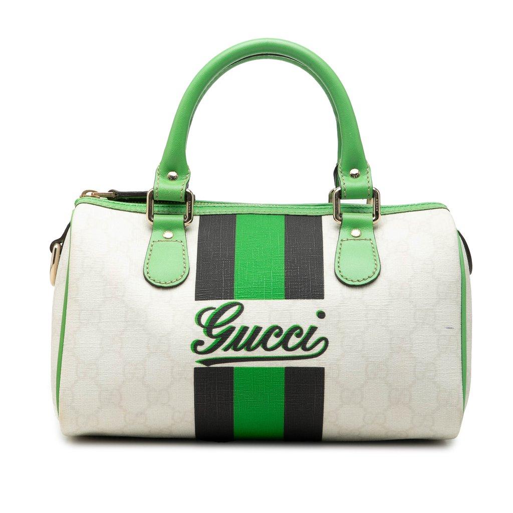 Gucci Small GG Supreme Joy Web Boston Bag