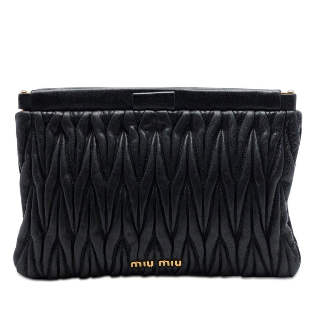 Miu Miu Matelasse Nappa Frame Clutch