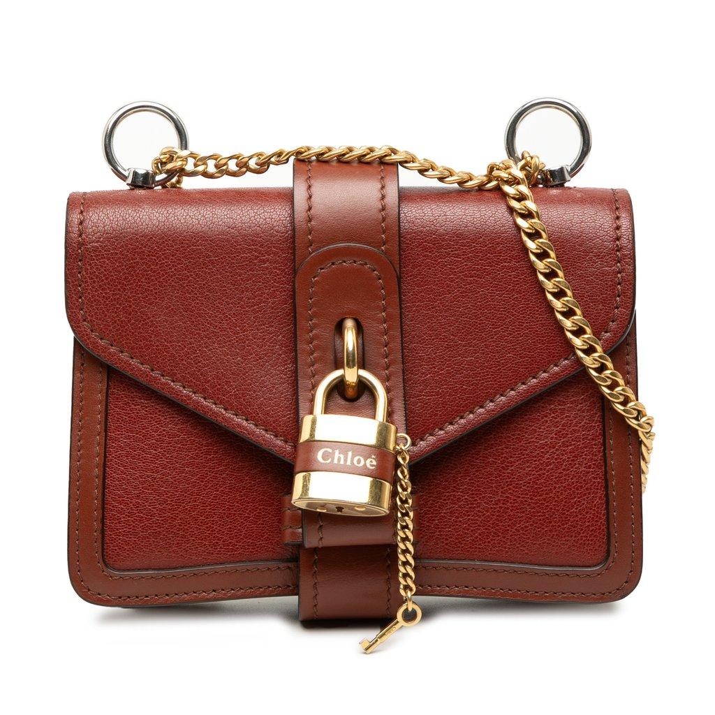 Chloé Mini Leather Aby Lock Chain Flap