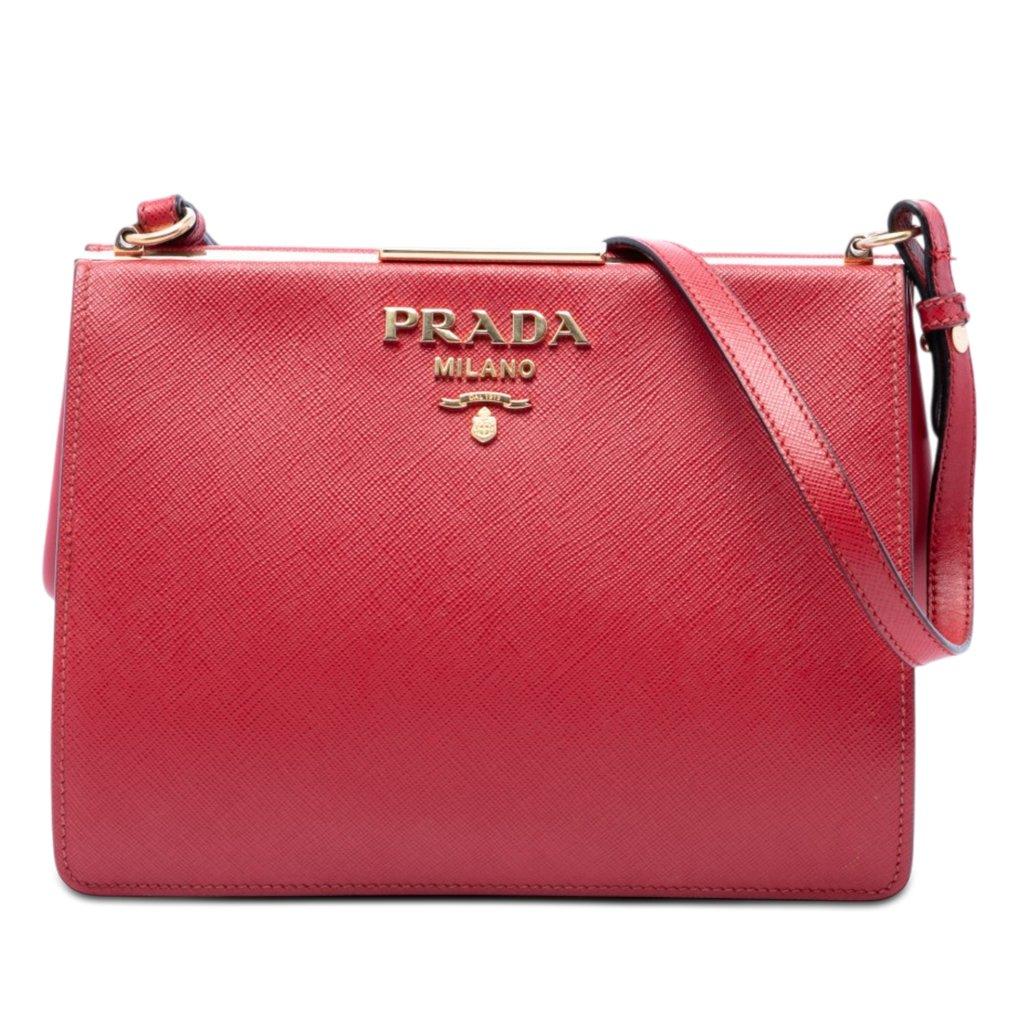 Prada Saffiano and City Calf Light Frame Crossbody