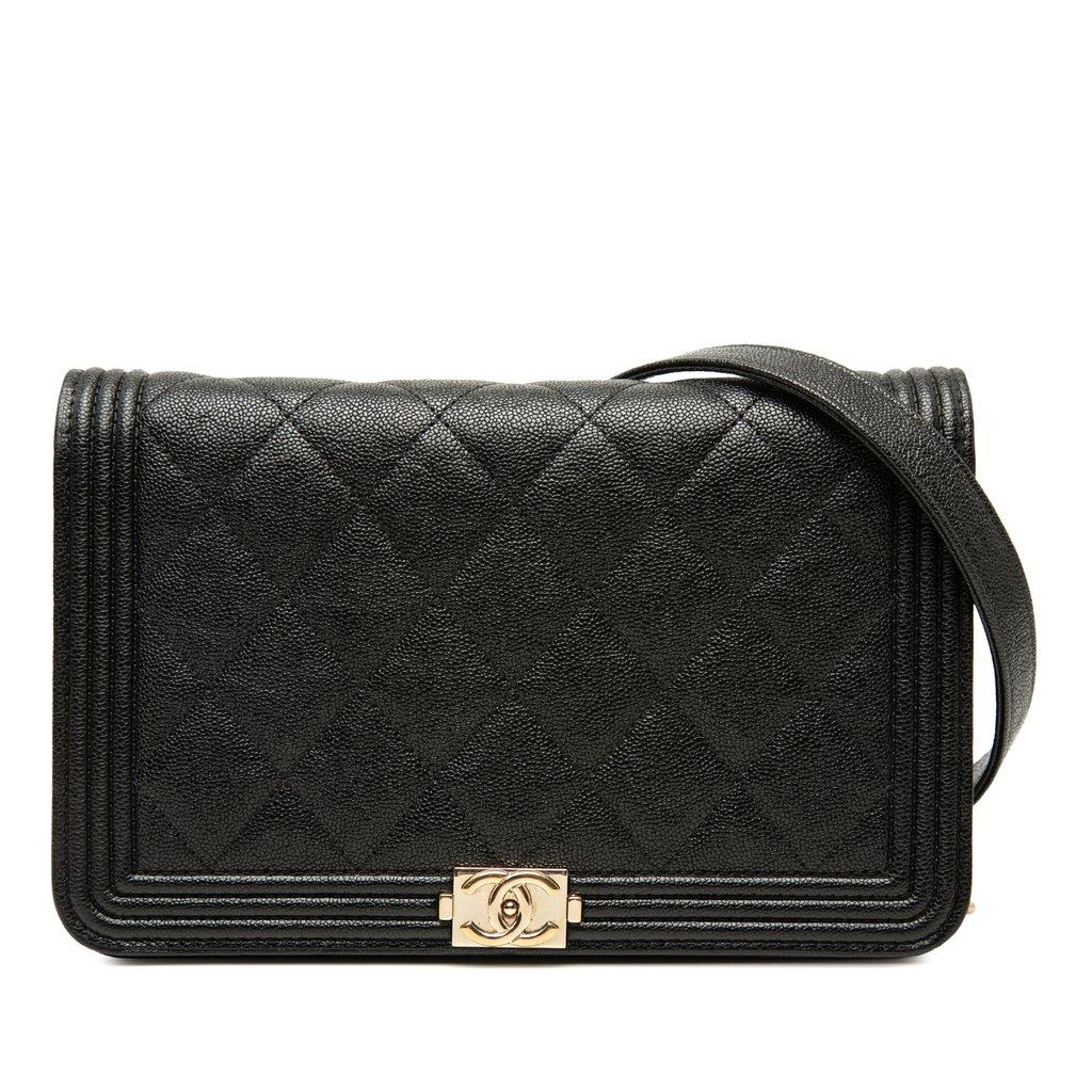 Chanel Quilted Caviar Boy Wallet on Chain