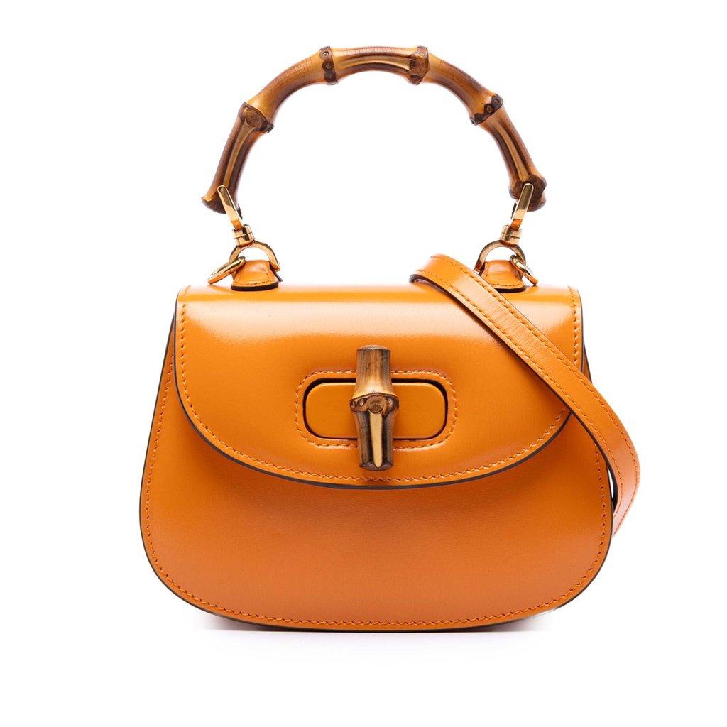 Gucci Mini Calfskin Web 1947 Bamboo Top Handle Bag