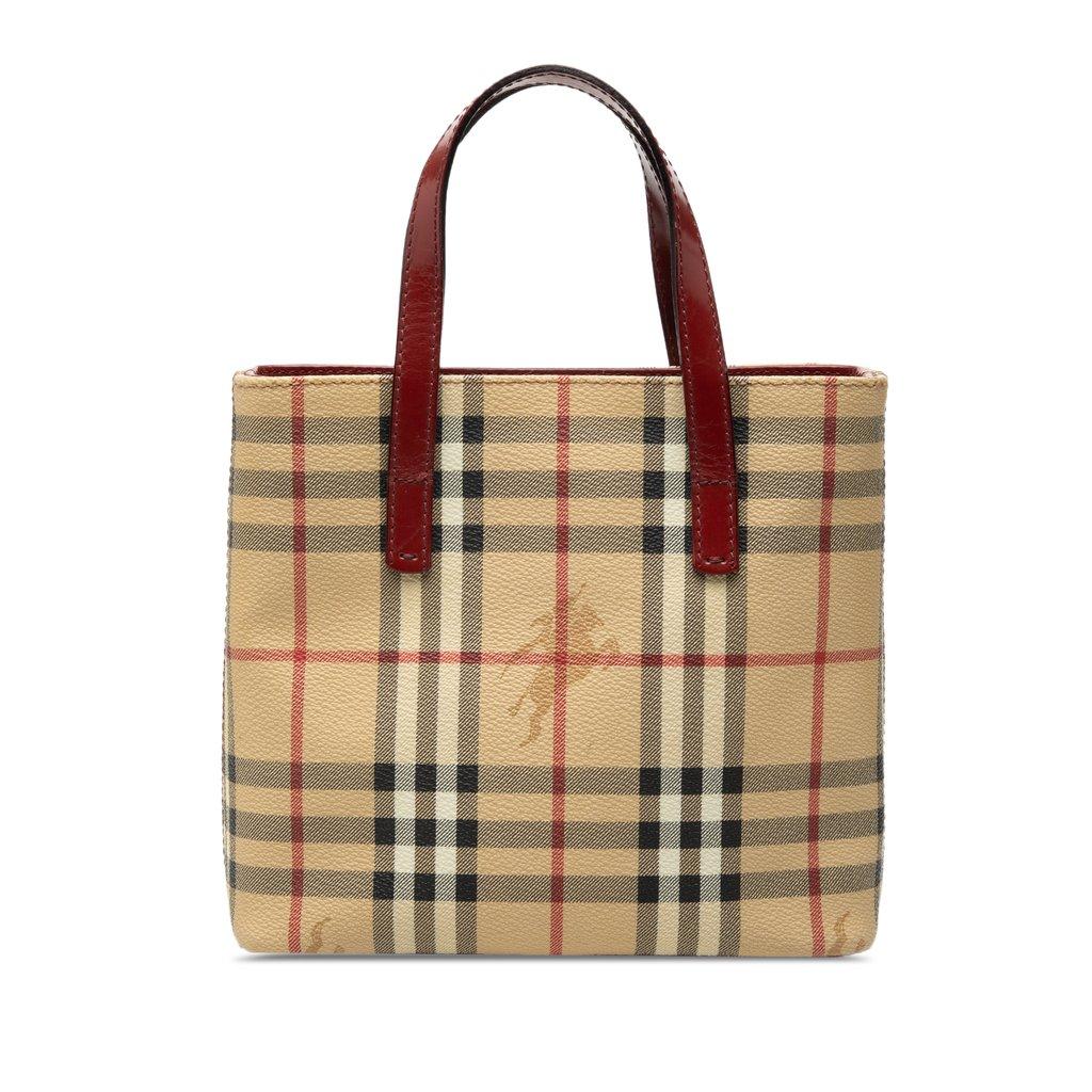 Burberry حقيبة يد من قماش الكانفاس المطلي بنقشة هاي ماركت