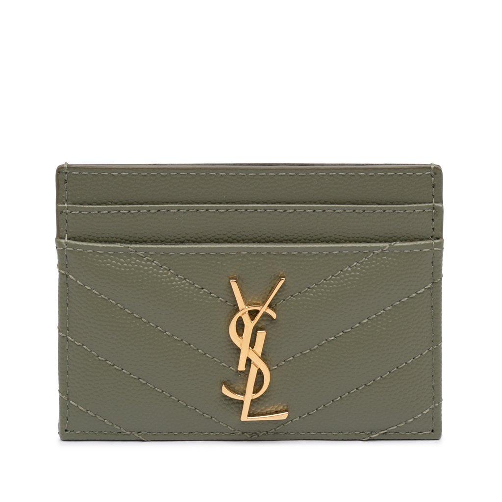 Saint Laurent حامل بطاقة Grain de Poudre Matelasse شيفرون كاساندر