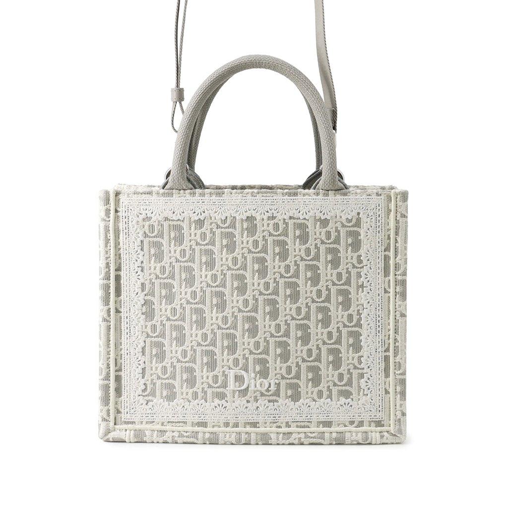 Dior Mini Oblique Embroidered Canvas Lace Book Tote