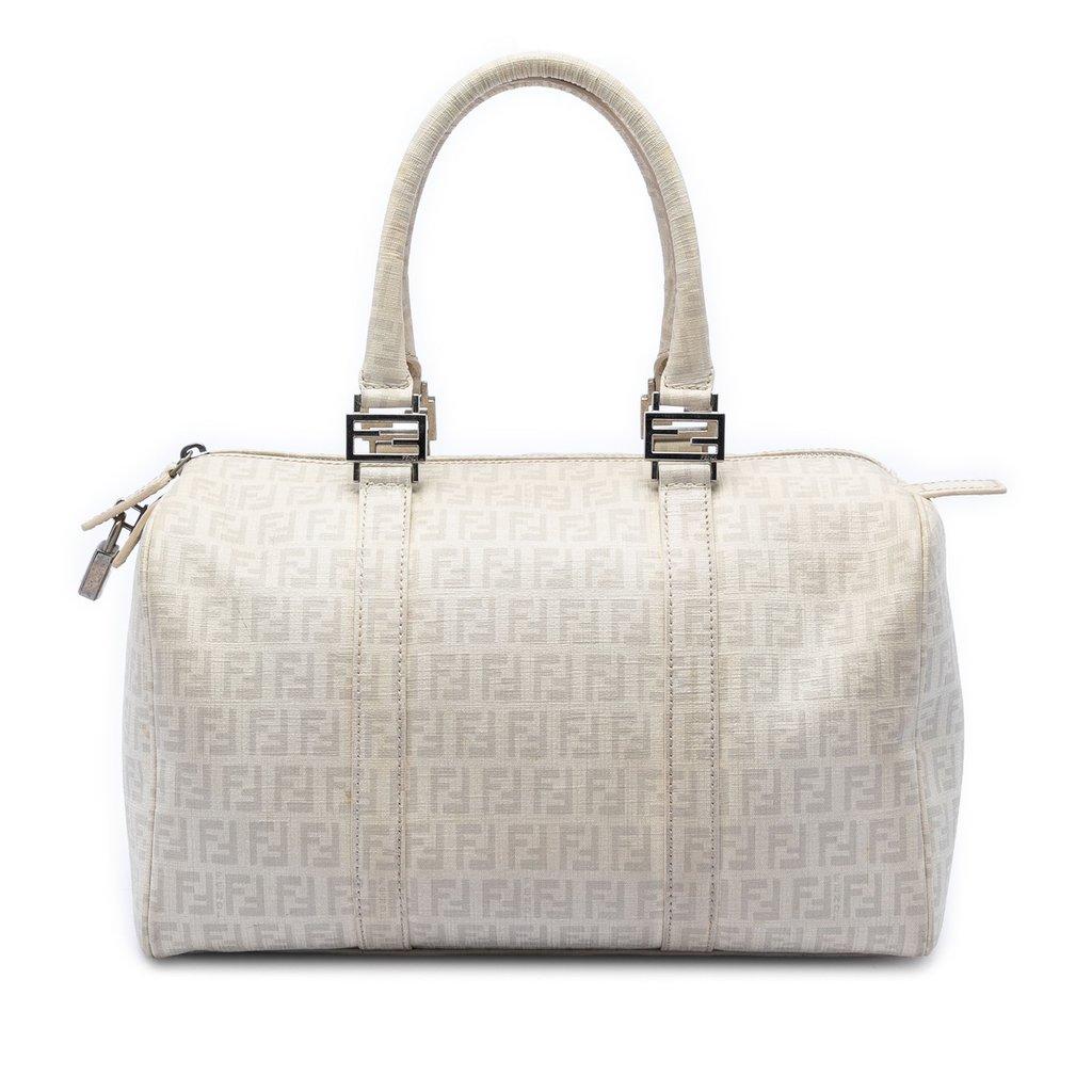Fendi Zucchino Spalmati Forever Bauletto Boston Bag
