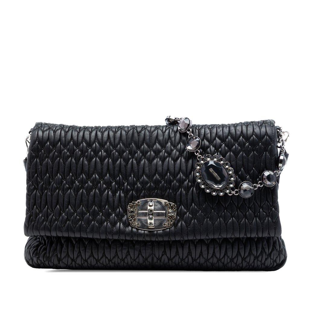Miu Miu Large Matelasse Nappa Crystal Satchel