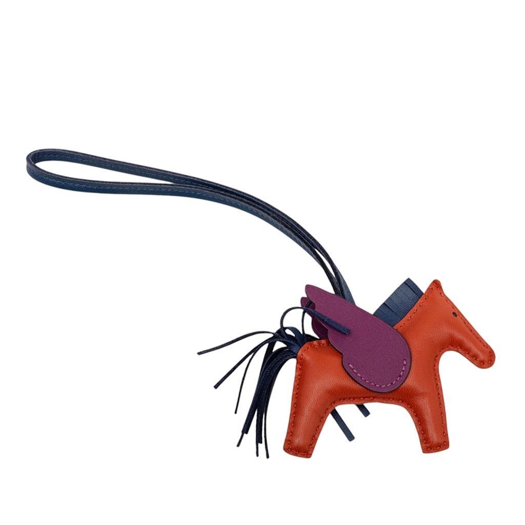 Hermès Milo Lambskin and Swift Grigri Rodeo Pegase Bag Charm PM