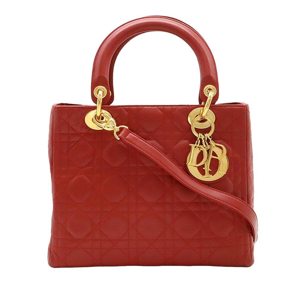 Dior Medium Lambskin Cannage Lady Dior
