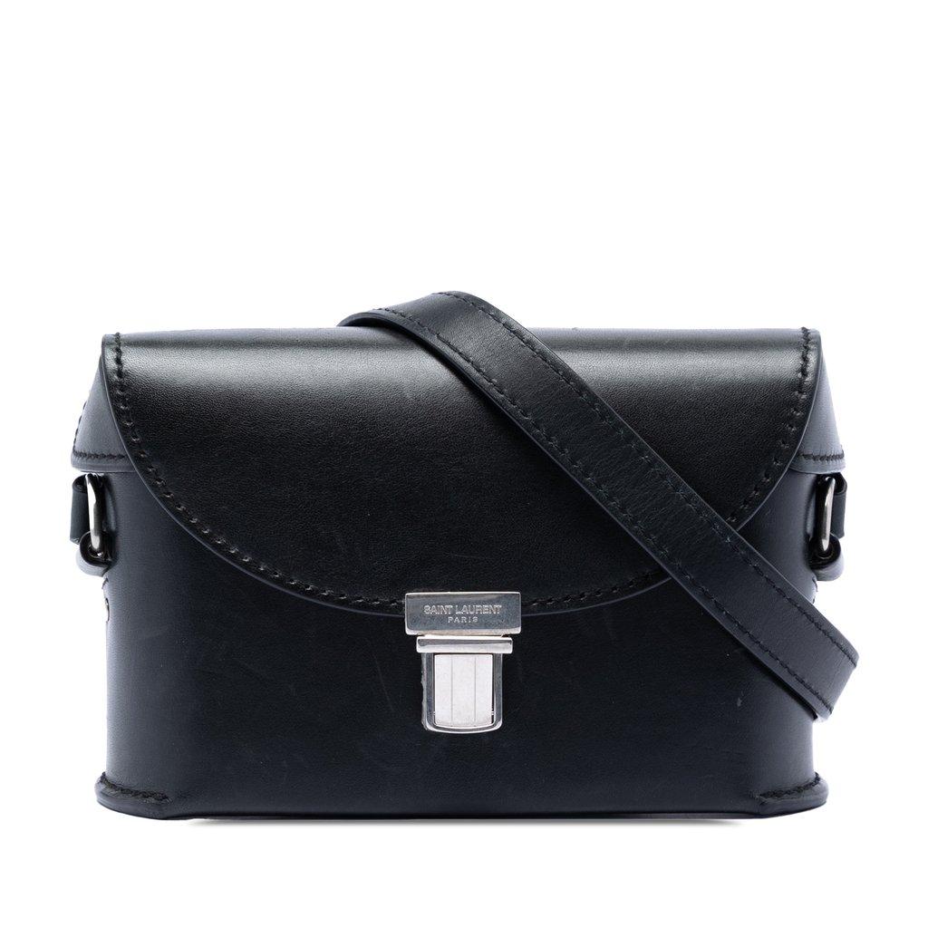 Saint Laurent Leather Tuc Box Crossbody