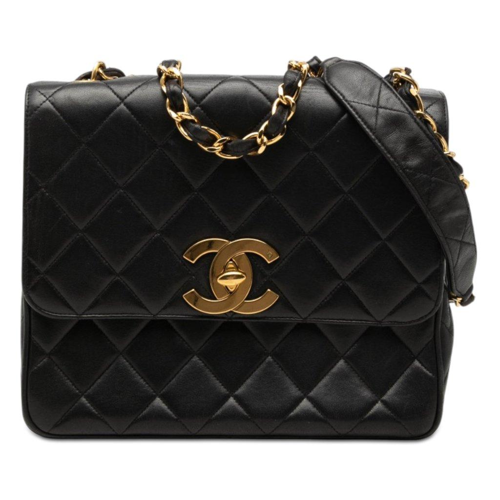 Chanel XL CC Quilted Lambskin Square Single Flap