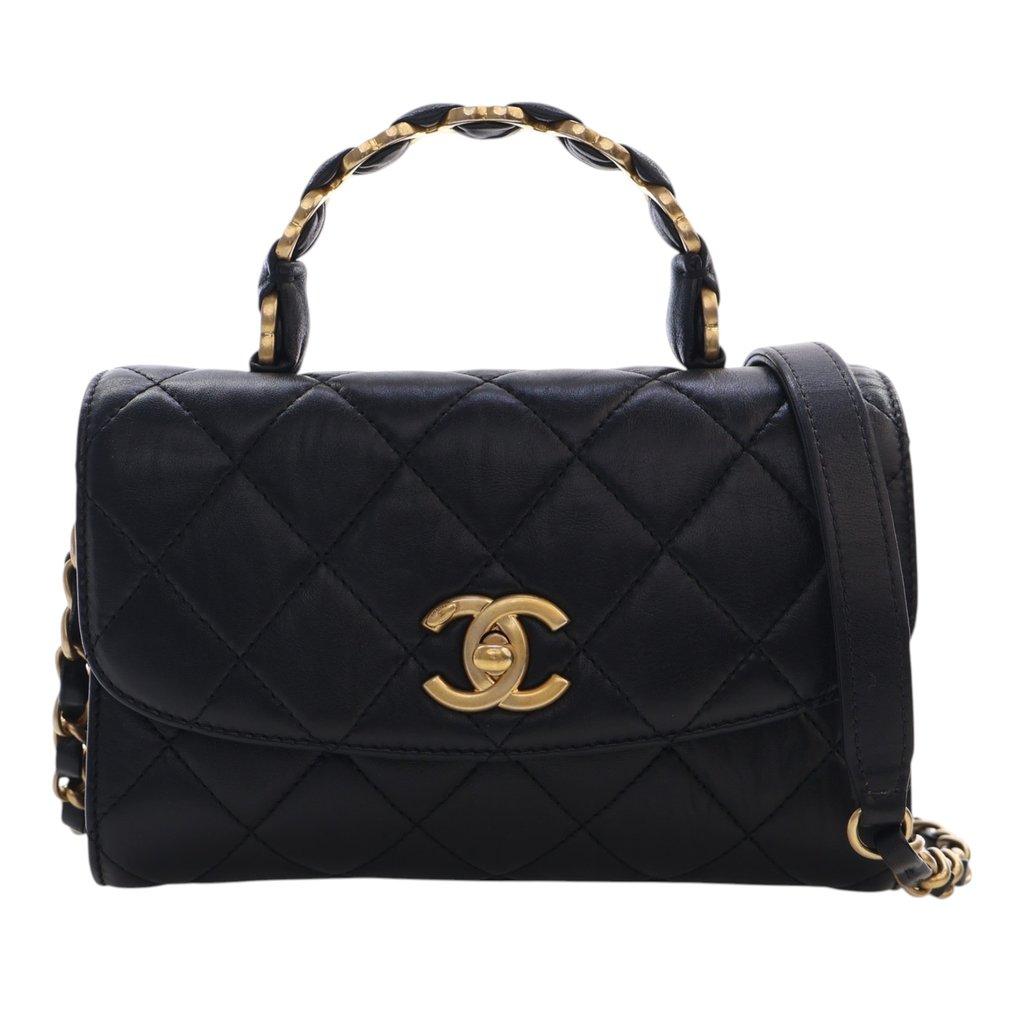 Chanel Mini CC Quilted Lambskin Links Top Handle Flap