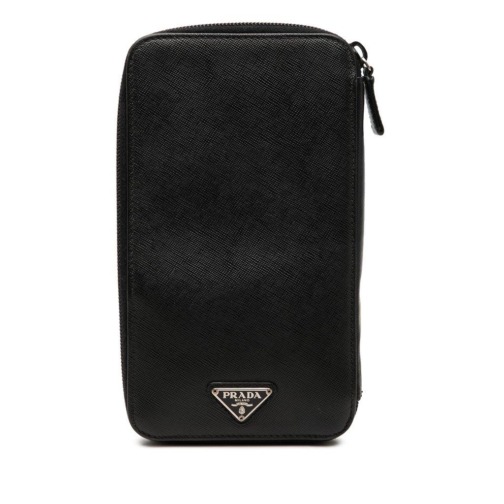 Prada Saffiano Zip Around Wallet