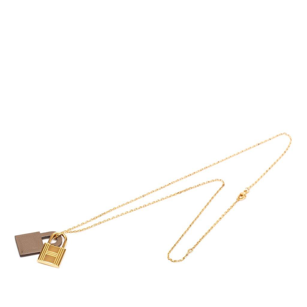 Hermès Gold Plated Swift O Kelly Pendant Necklace