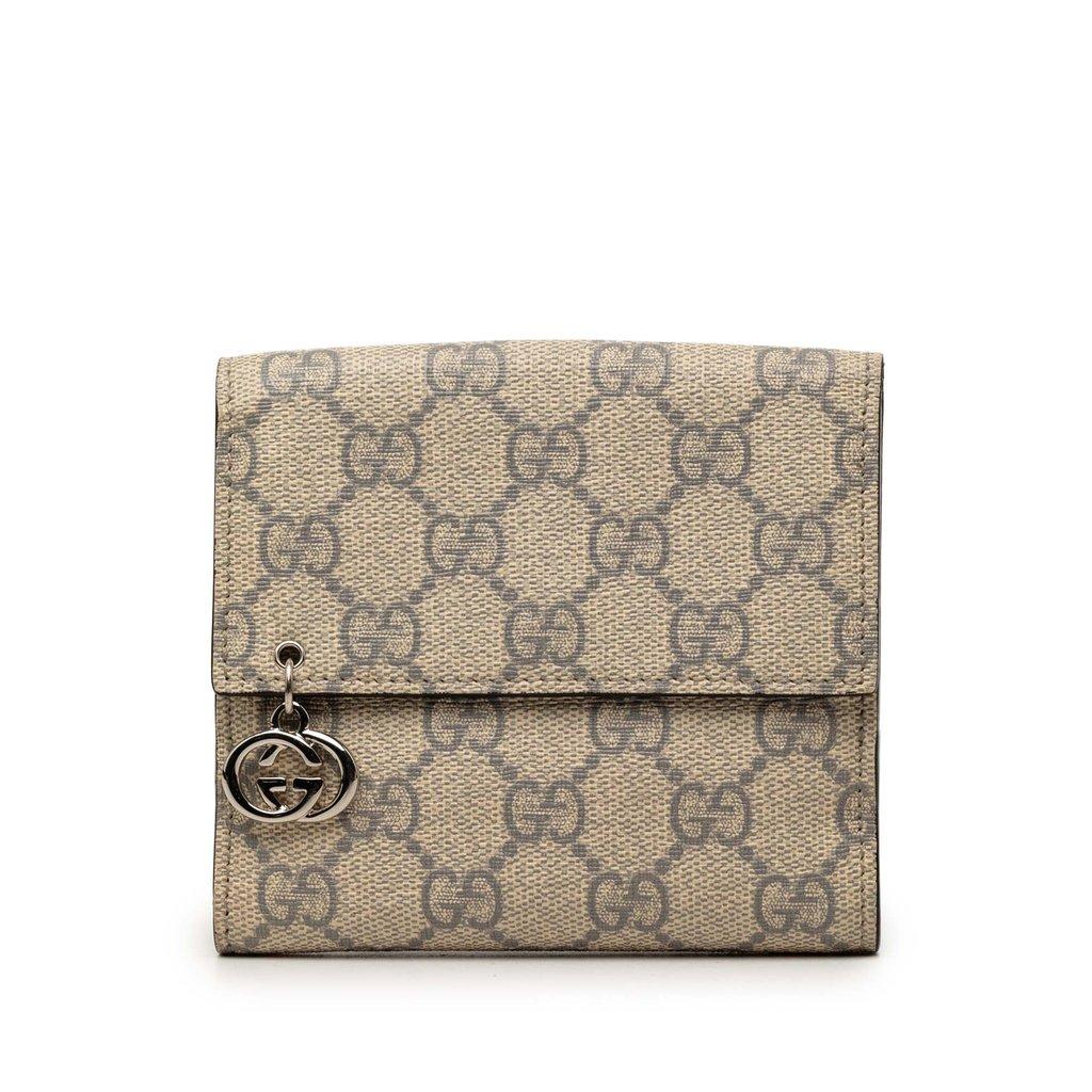 Gucci GG Supreme Interlocking G Pierce French Flap Wallet
