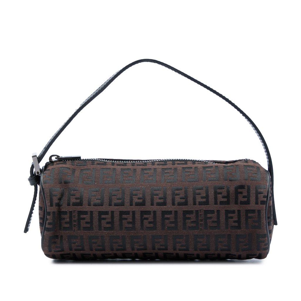 Fendi Zucchino Canvas Barrel Pochette