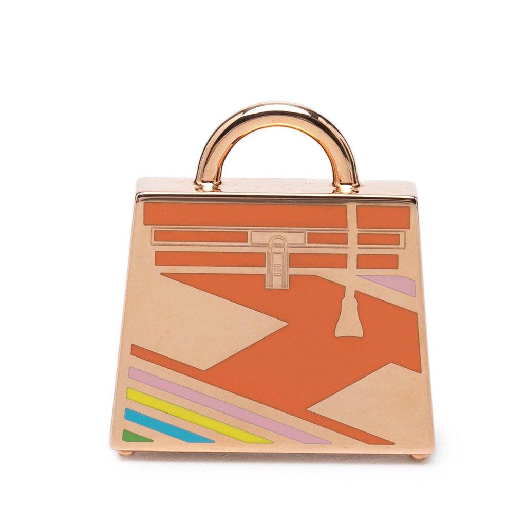 Hermès Rose Gold Plated Curiosite Kelly Laque H Vibration Charm