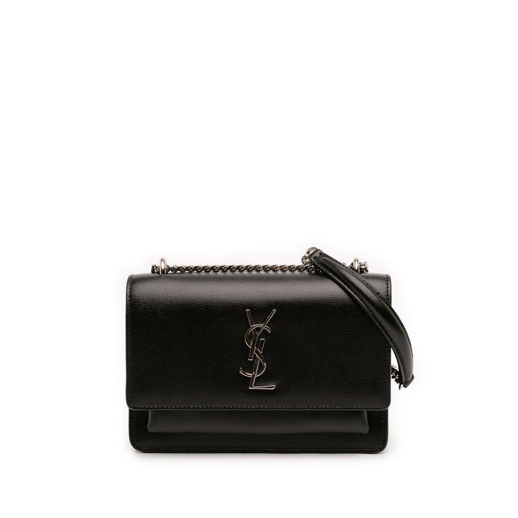 Saint Laurent Mini Leather Monogram Sunset Wallet on Chain