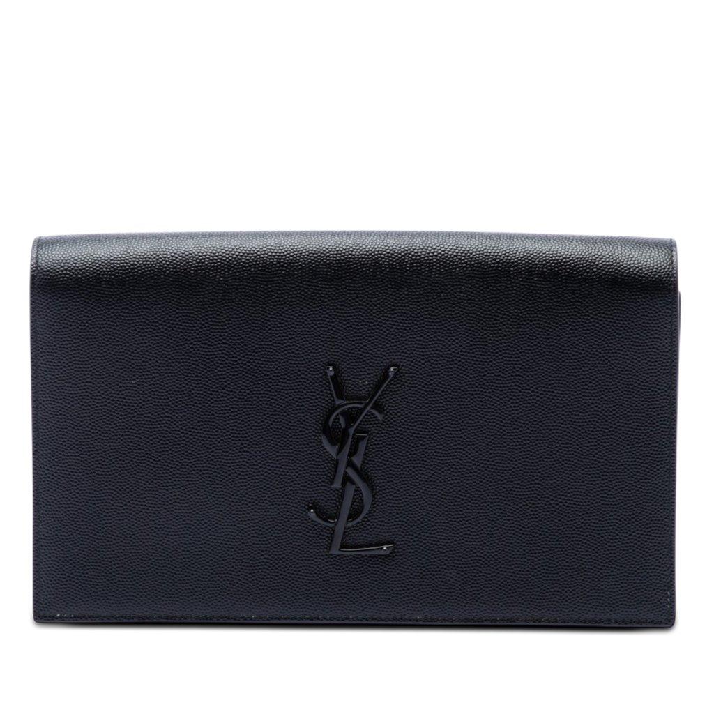 Saint Laurent Grain de Poudre Monogram Monochrome Kate Clutch