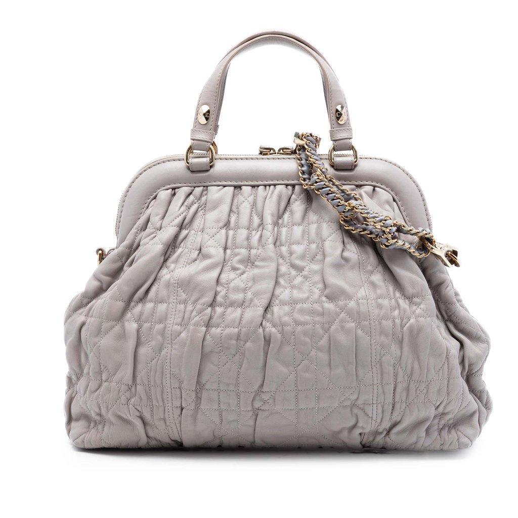 Dior Lambskin Gaufre Cannage Delices Frame Satchel