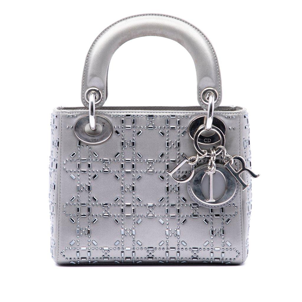 Dior Mini Satin Cannage Crystal Embellished Lady Dior