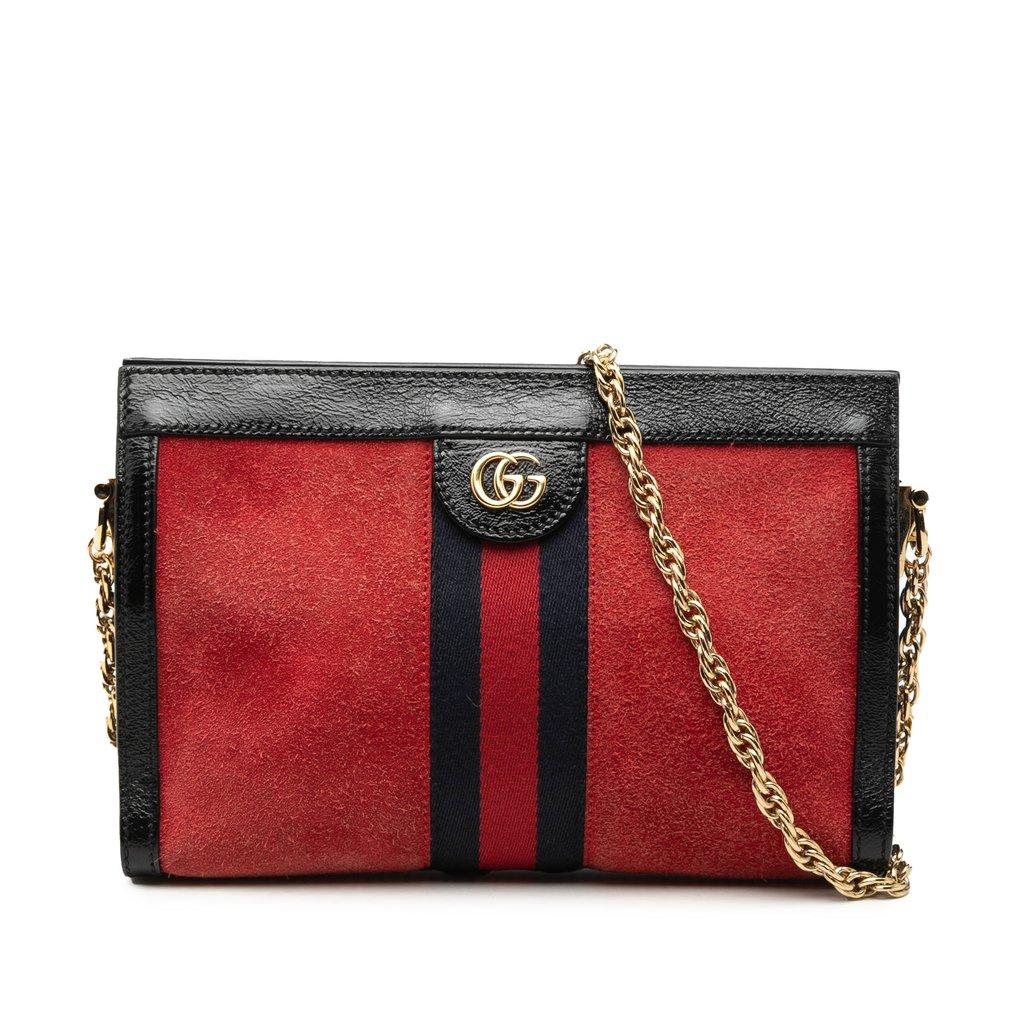 Gucci حقيبة كروس صغيرة من جلد الغزال بسلسلة أوفيديا