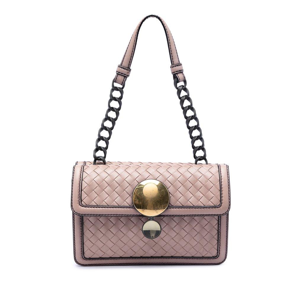 Bottega Veneta Nappa Intrecciato Mirror Lens Double Sided Flap Shoulder Bag