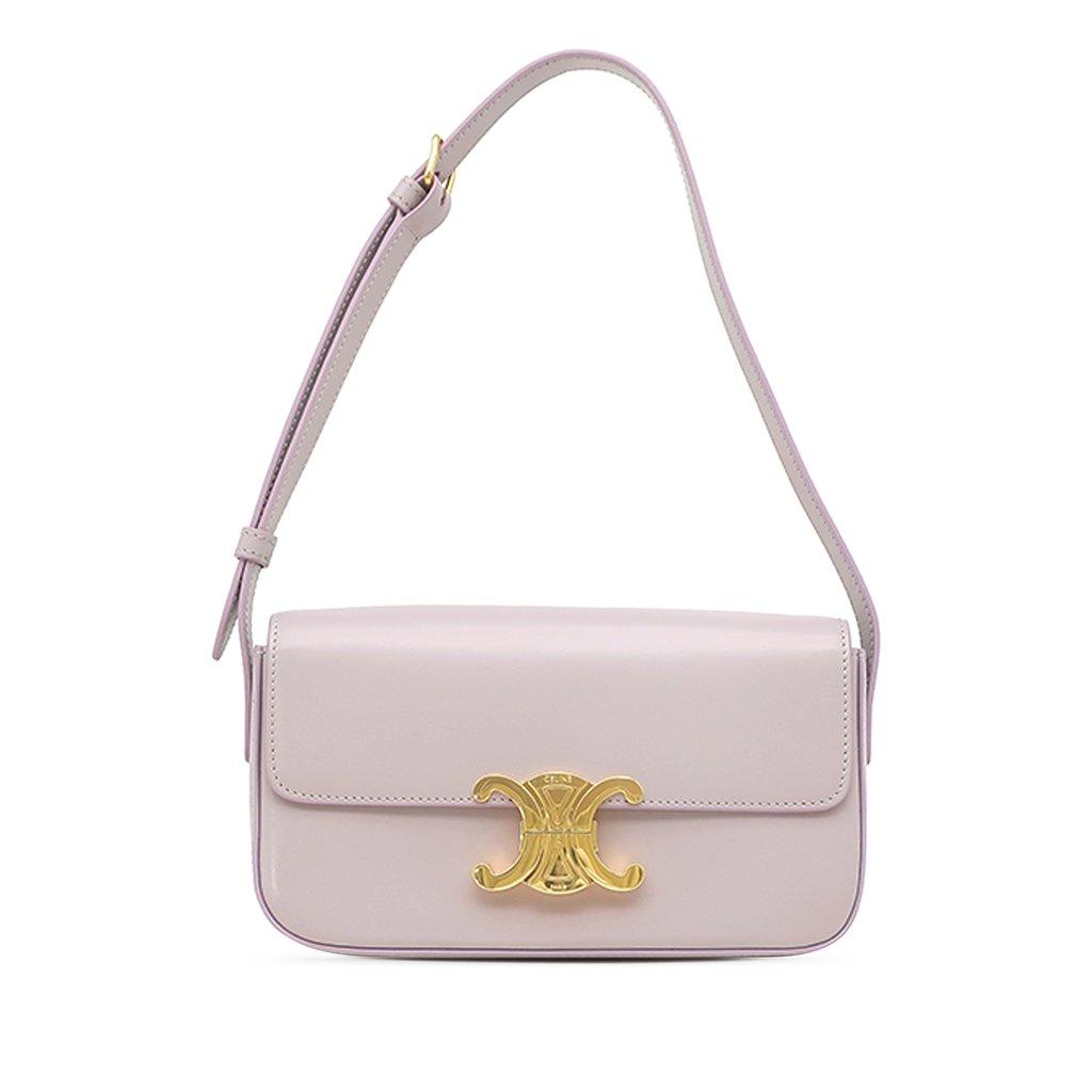 Celine Shiny Calfskin Triomphe Claude Shoulder Bag