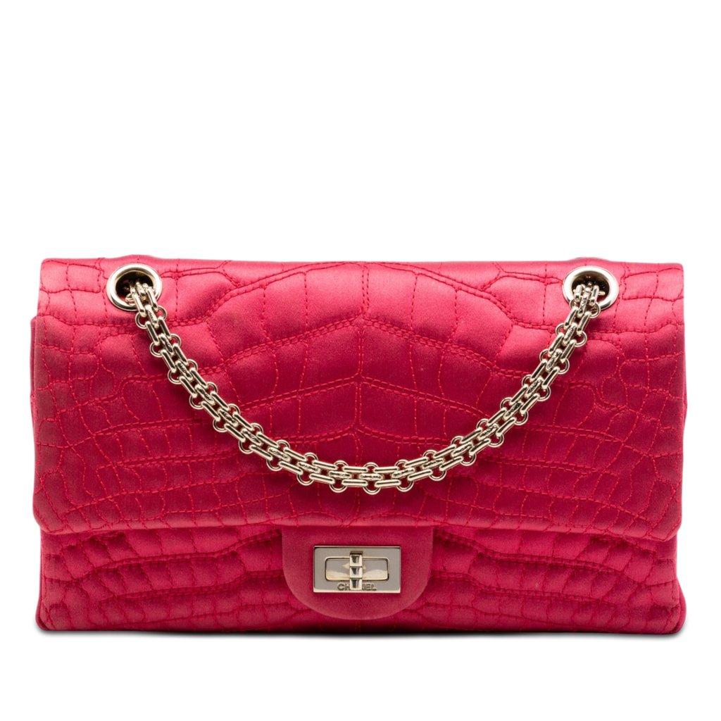 Chanel Croc Quilted Satin Reissue 2.55 Double Flap 225
