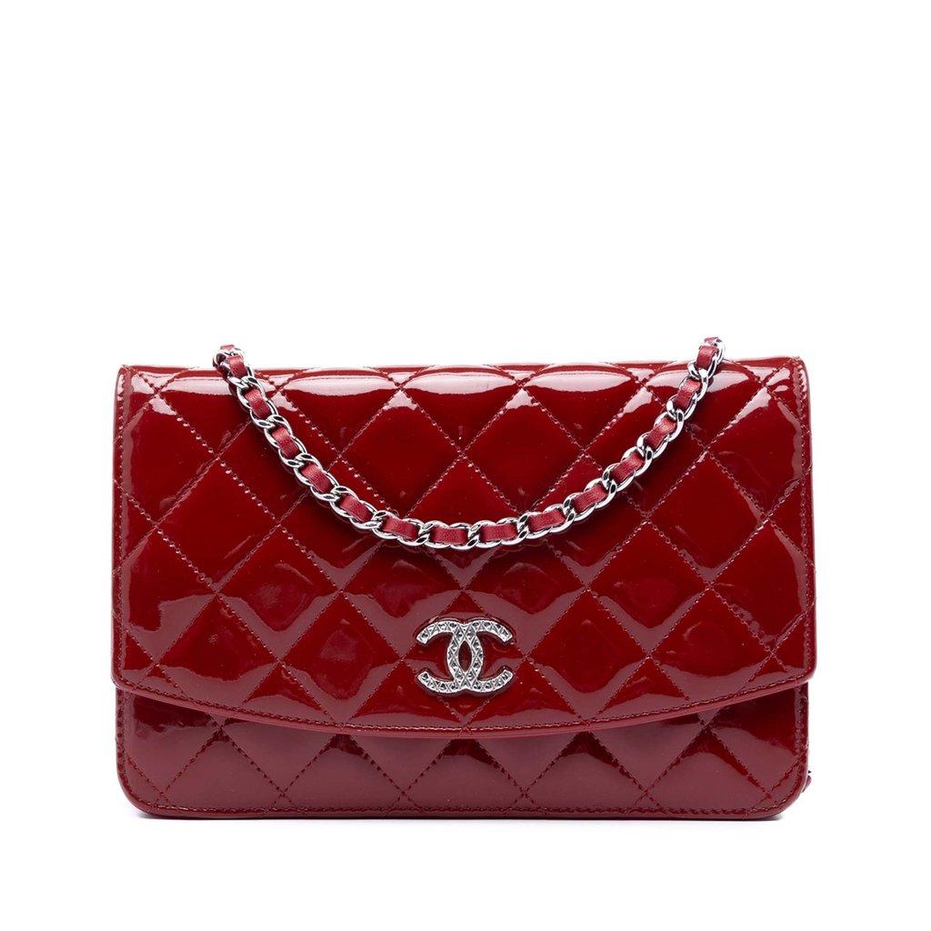Chanel CC Quilted Patent Brilliant Wallet On Chain