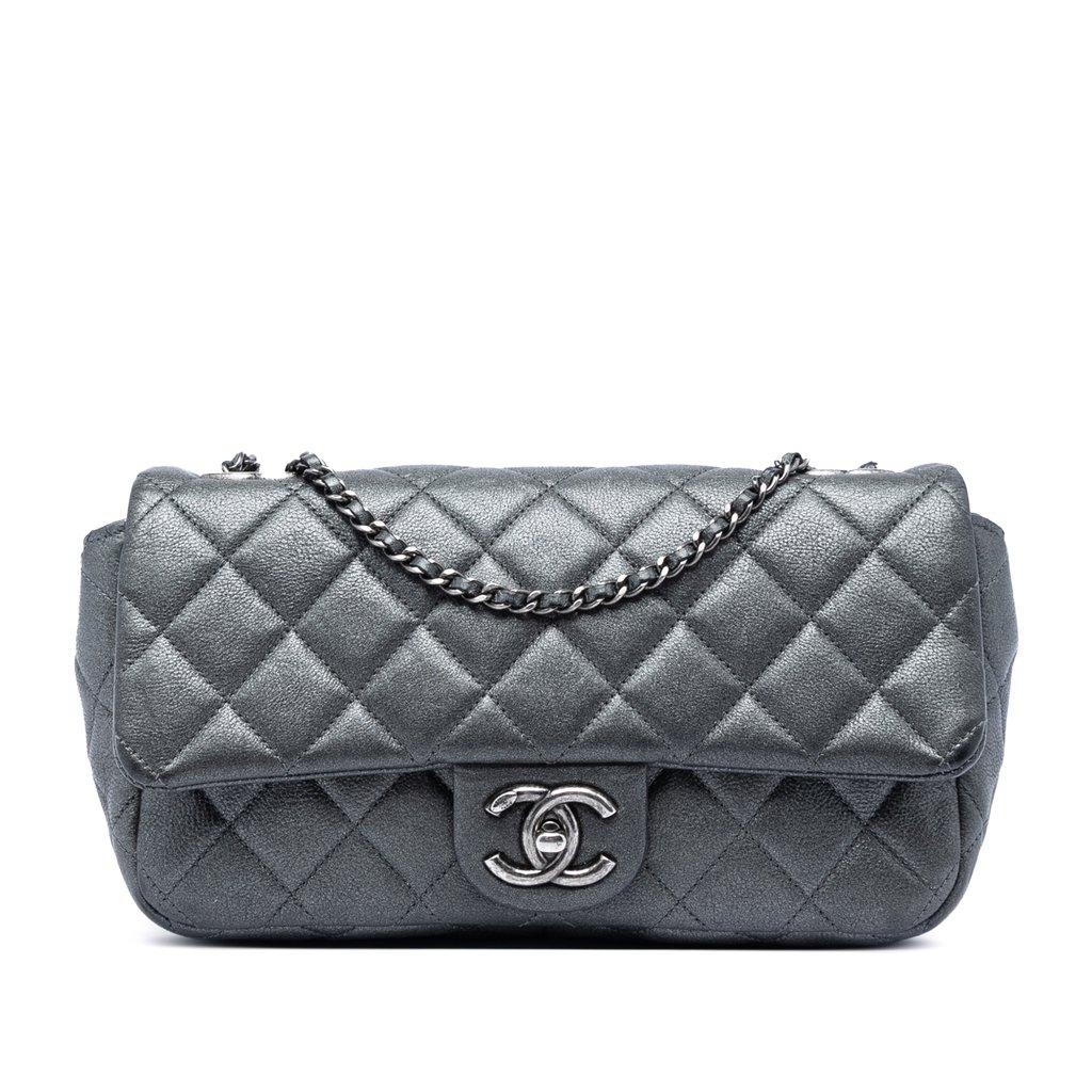 Chanel Medium Iridescent Quilted Goatskin CC Eyelet Flap