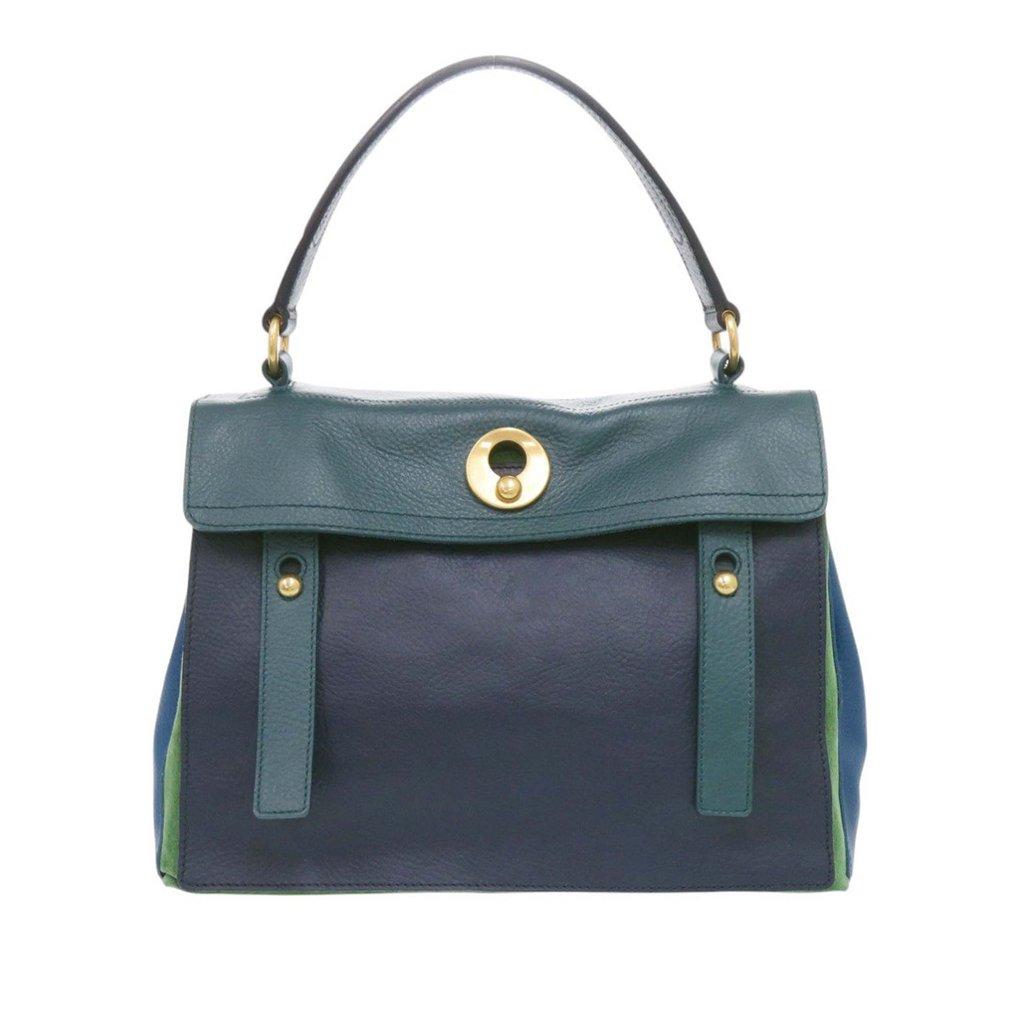Saint Laurent Medium Tricolor Leather Muse Two Satchel