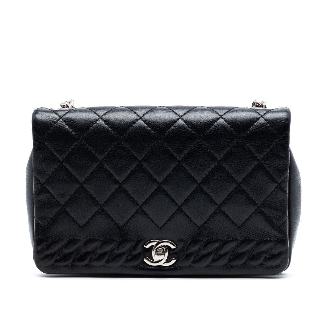 Chanel Small CC Quilted Lambskin Embossed Braid Single Flap