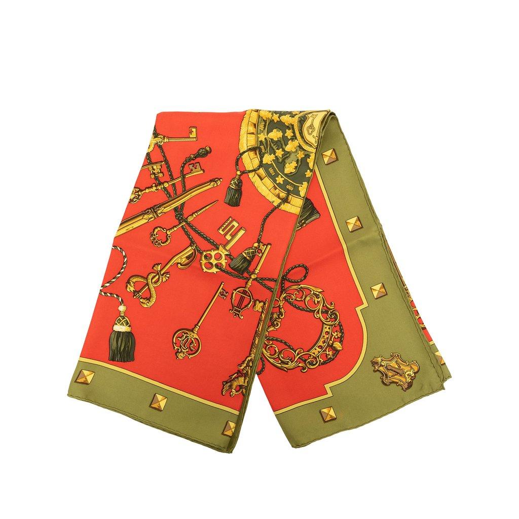 Hermès Les Cles Silk Scarf 90