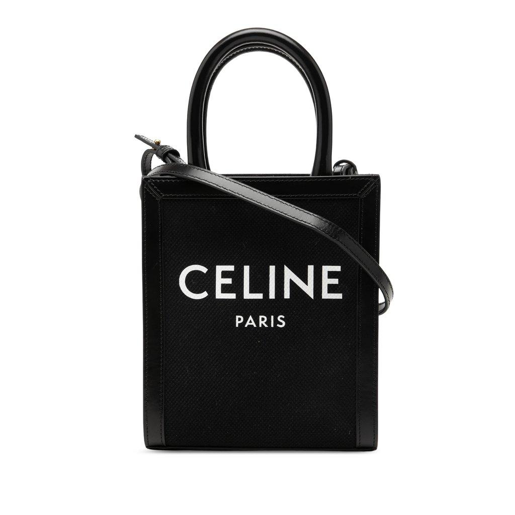 Celine حقيبة كاباس قماشية صغيرة عمودية