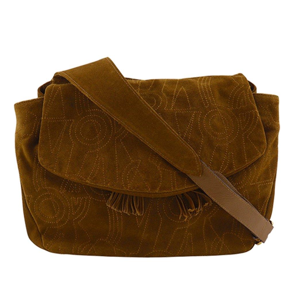 Salvatore Ferragamo Stitched Suede Tassel Crossbody