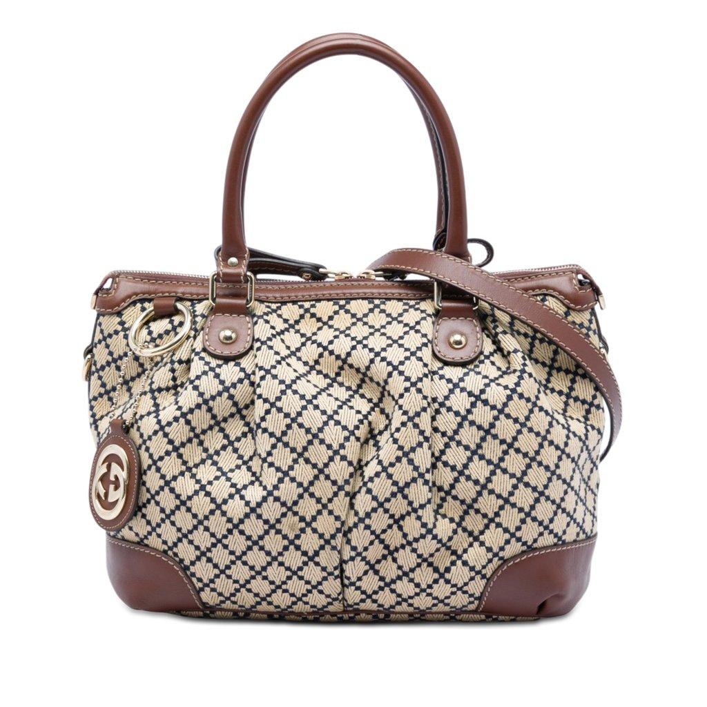 Gucci Diamante Canvas Sukey Satchel