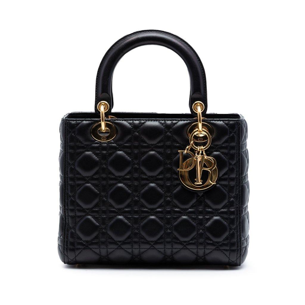 Dior Medium Lambskin Cannage Lady Dior